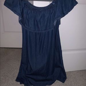 Denim off the shoulder dress
